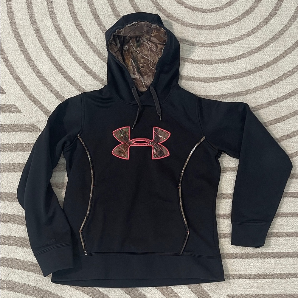Women’s Under Armour Black Hoodie with Pink and Camouflage Accents